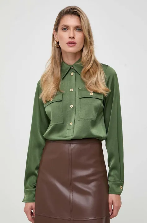Блузка MICHAEL Michael Kors жіноча колір зелений однотонна