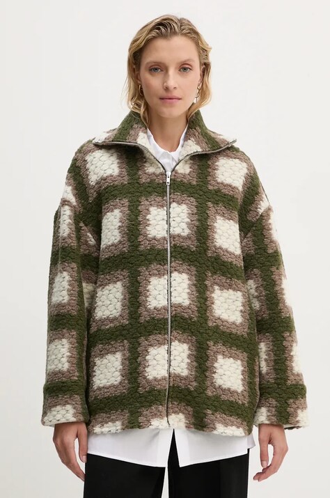 Вълнено яке Samsoe Samsoe преходен модел с уголемена кройка