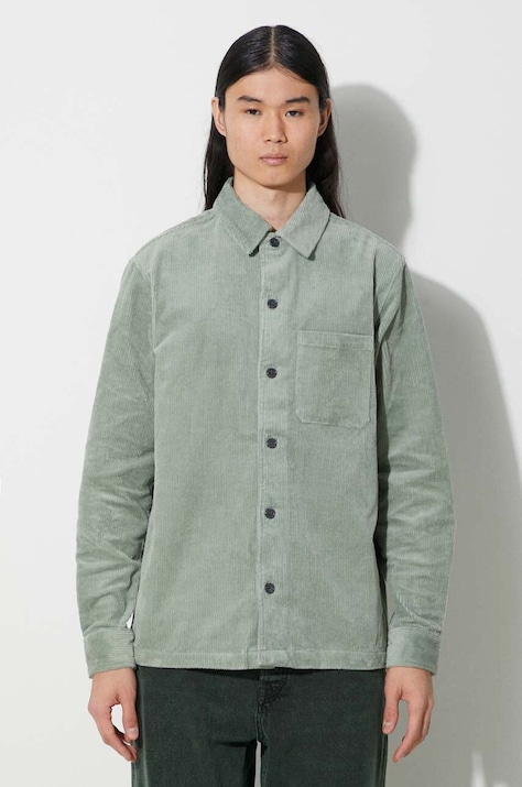Samsoe Samsoe koszula kolor zielony relaxed z kołnierzykiem klasycznym