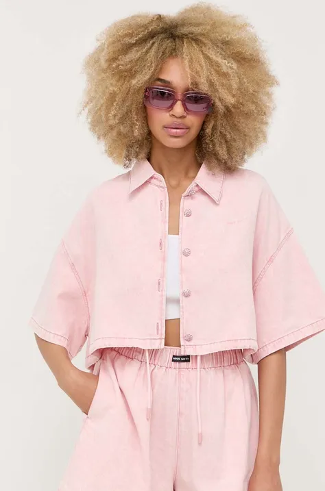 Βαμβακερό πουκάμισο Miss Sixty χρώμα: ροζ