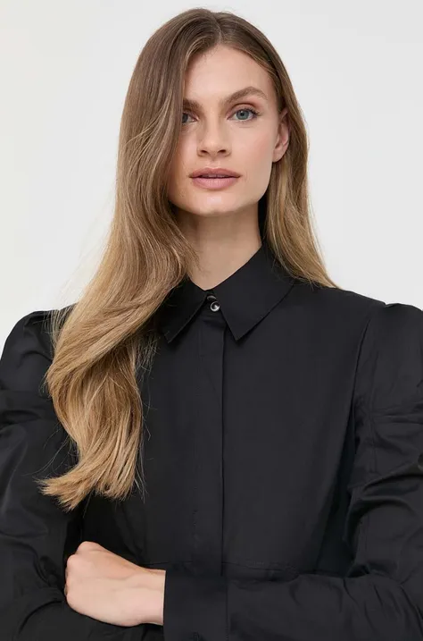 Сорочка Twinset жіноча колір чорний slim класичний комір