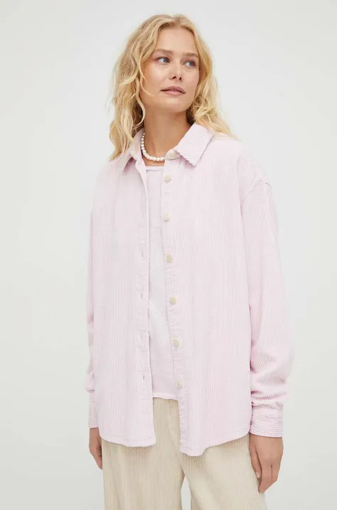 Βαμβακερό πουκάμισο American Vintage χρώμα: ροζ