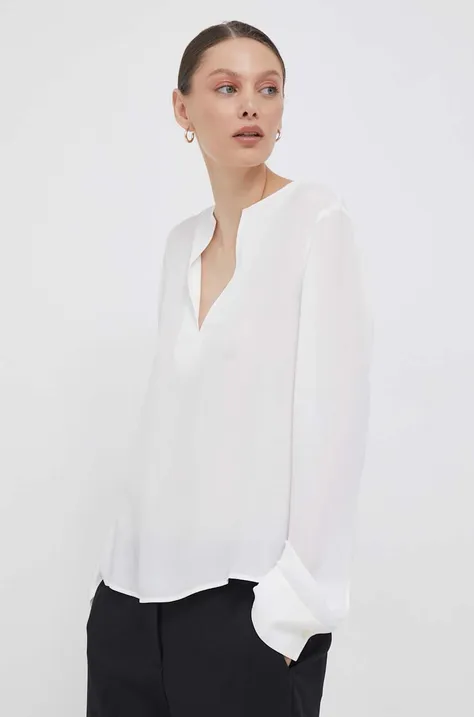 Блузка Tommy Hilfiger жіноча колір білий однотонна