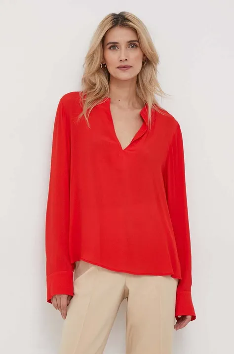 Блуза Tommy Hilfiger в червено с изчистен дизайн