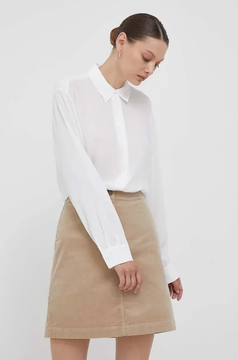 Рубашка Tommy Hilfiger женская цвет белый relaxed классический воротник