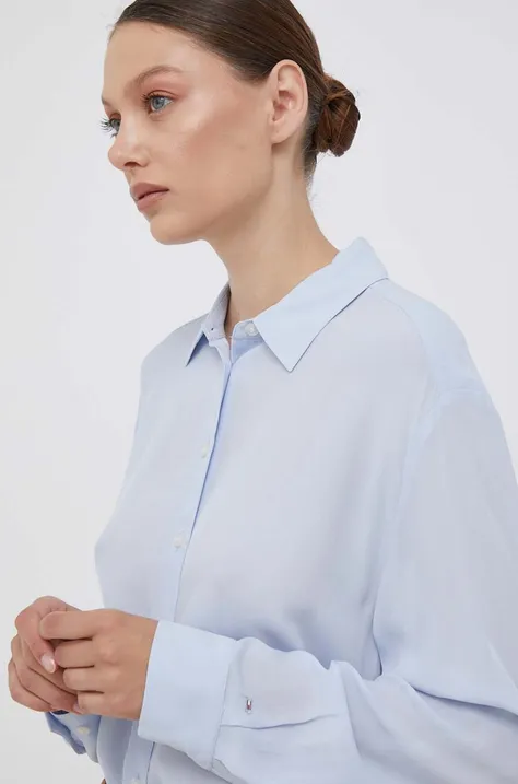 Košulja Tommy Hilfiger za žene, relaxed, s klasičnim ovratnikom