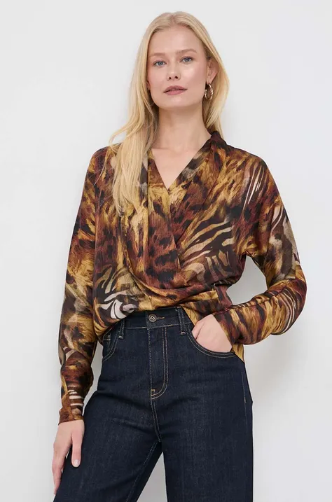 Bluza Marciano Guess za žene, boja: smeđa, s uzorkom