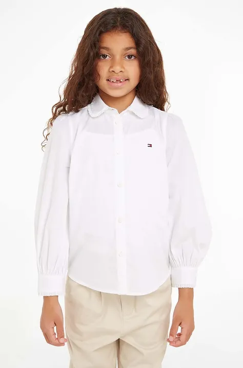 Tommy Hilfiger camasa de bumbac pentru copii culoarea alb