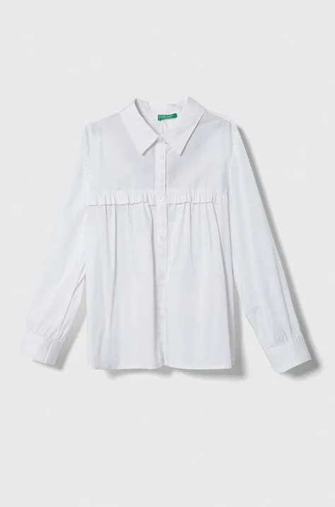 Παιδικό πουκάμισο United Colors of Benetton χρώμα: άσπρο