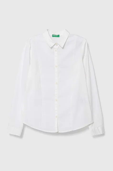 Παιδικό πουκάμισο United Colors of Benetton χρώμα: άσπρο