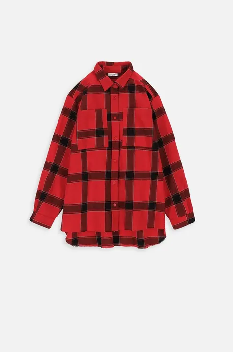 Παιδικό βαμβακερό πουκάμισο Coccodrillo χρώμα: κόκκινο