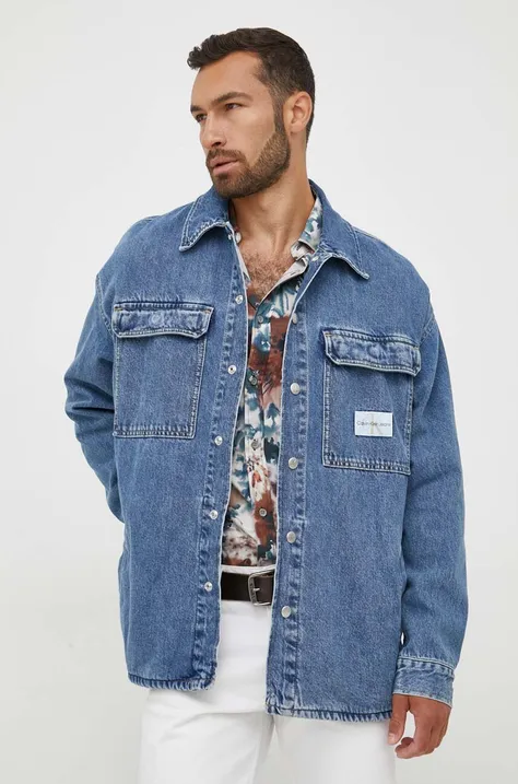 Traper košulja Calvin Klein Jeans za muškarce, relaxed, s klasičnim ovratnikom