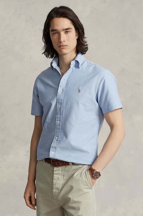 Polo Ralph Lauren camasa din bumbac barbati, cu guler button-down, regular