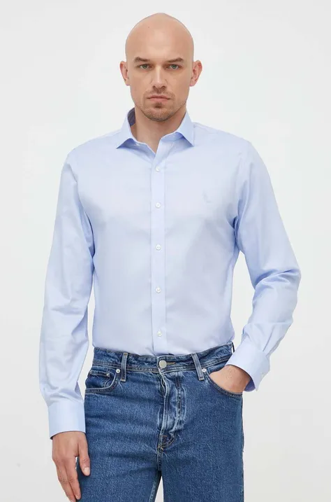 Bavlnená košeľa Polo Ralph Lauren pánska,slim,s talianskym golierom,712873368