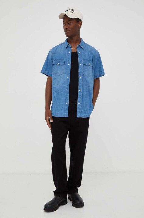 Levi's camasa jeans barbati, cu guler clasic, relaxed