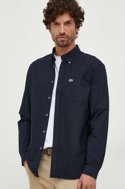 Βαμβακερό πουκάμισο Lacoste ανδρικό