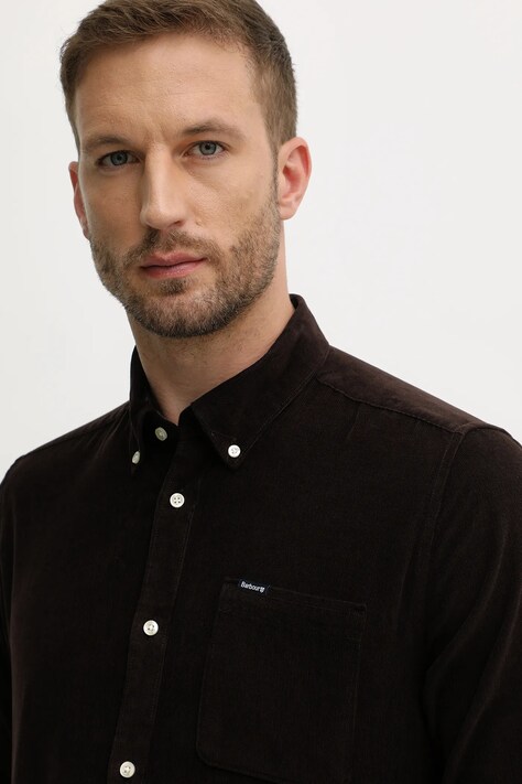 Barbour cămașă din bumbac RAMSEY culoarea negru, cu guler button-down, regular, MSH5001