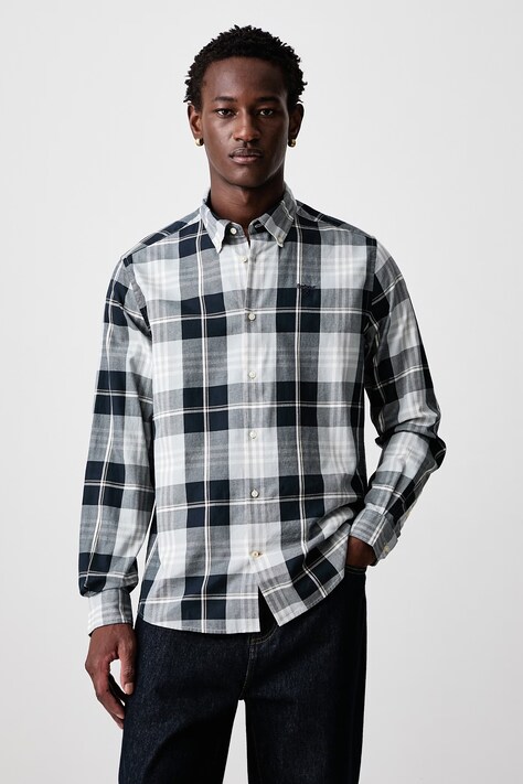 Barbour EDGAR koszula bawełniana męska niebieska w kratkę MSH5355