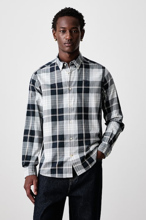 Barbour Koszula męska bawełniana EDGAR niebieska w kratkę MSH5355
