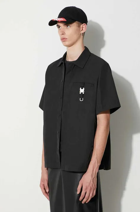 Košile 1017 ALYX 9SM pánská, černá barva, relaxed, s klasickým límcem