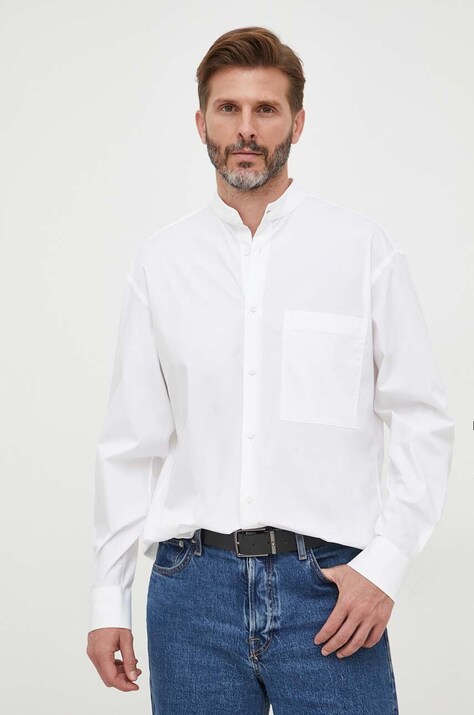 Calvin Klein ing férfi, állógalléros, fehér, relaxed