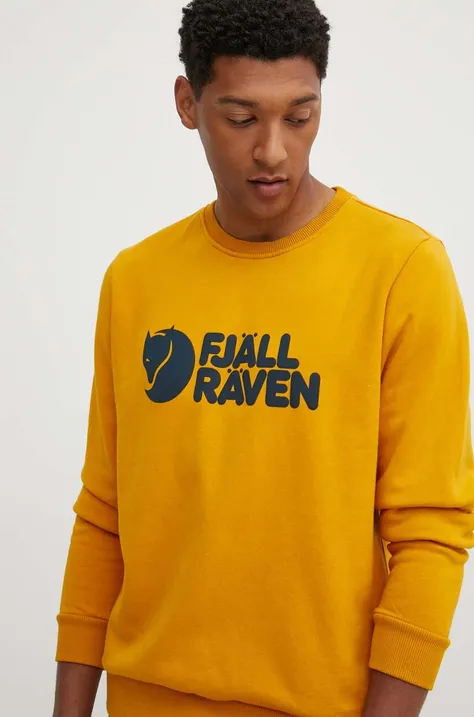 Fjallraven cotton sweatshirt men's yellow color F84142.161