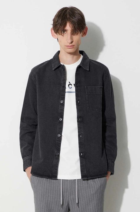 A.P.C. denim shirt men's black color