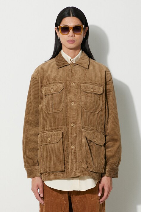 Košulja od samta Engineered Garments Shirt Jacket boja: smeđa, regular, s klasičnim ovratnikom, 23F1D060.SD016