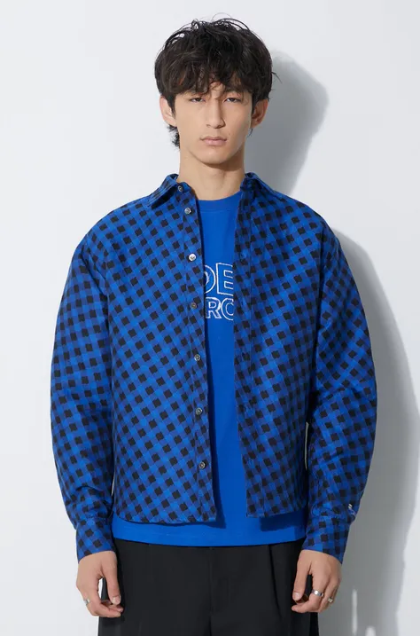 Риза Ader Error Roa Shirt мъжка в синьо със стандартна кройка с класическа яка BMADFWSH0104