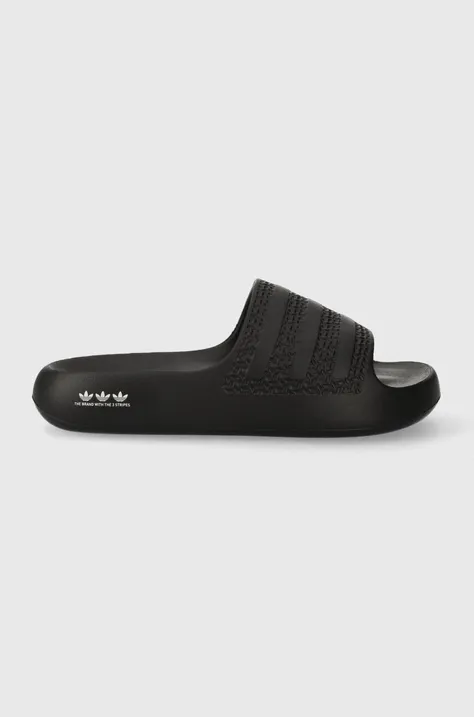 Šľapky adidas Originals Adilette Ayoon dámske, čierna farba, na platforme