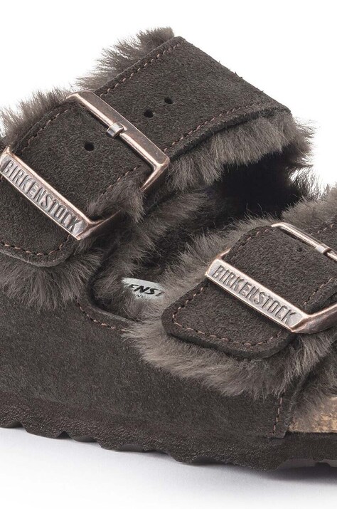 Замшеві шльопанці Birkenstock Arizona — AW23-KLD01G, коричневий — фото 3