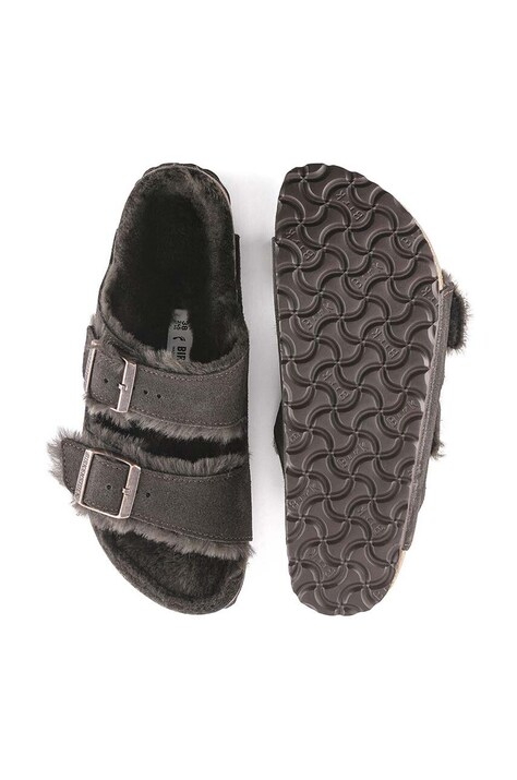 Замшеві шльопанці Birkenstock Arizona — AW23-KLD01G, коричневий — фото 6