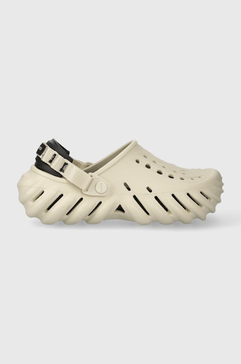 Šľapky Crocs Echo Clog dámske, béžová farba, na platforme, 207937
