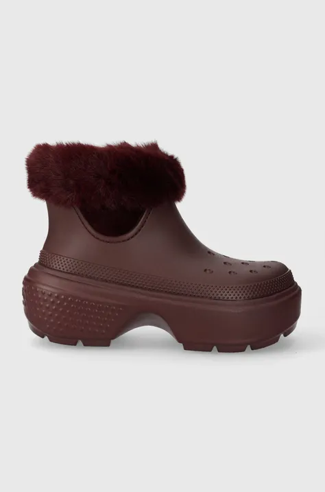 Зимові чоботи Crocs Stomp Lined Boot колір бордовий 208718