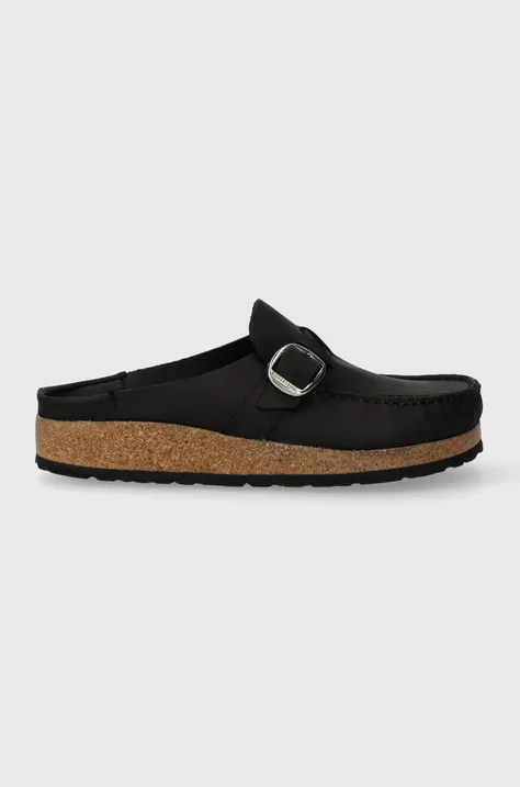 Birkenstock papuci din piele femei, culoarea negru 1024942