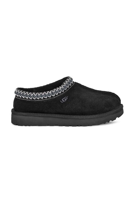 UGG papuci din piele întoarsă W TASMAN culoarea negru, 5955 BLK