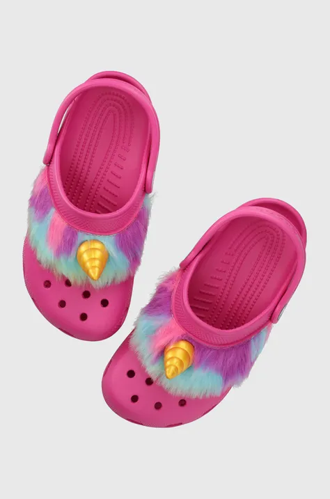 Παιδικές παντόφλες Crocs Classic I Am Unicorn χρώμα: ροζ