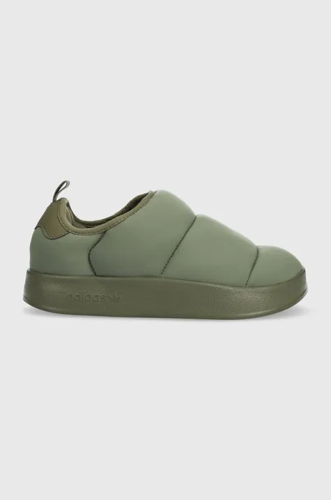 Παιδικές παντόφλες adidas Originals PUFFYLETTE J χρώμα: πράσινο