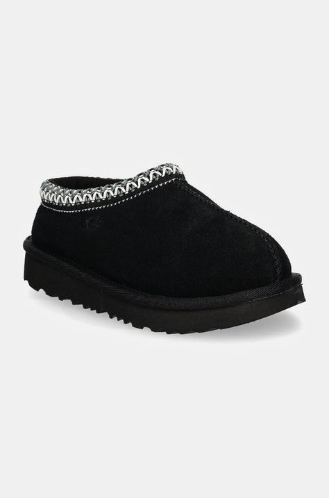 Παιδικές παντόφλες σουέτ UGG T TASMAN II χρώμα: μαύρο, 1019066T