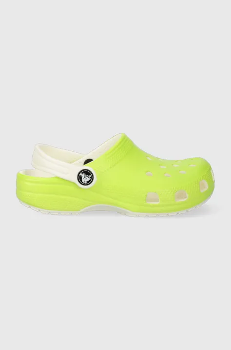 Παιδικές παντόφλες Crocs Glow In The Dark χρώμα: πράσινο