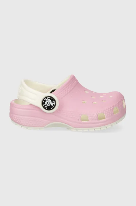 Παιδικές παντόφλες Crocs GLOW IN THE DARK χρώμα: ροζ