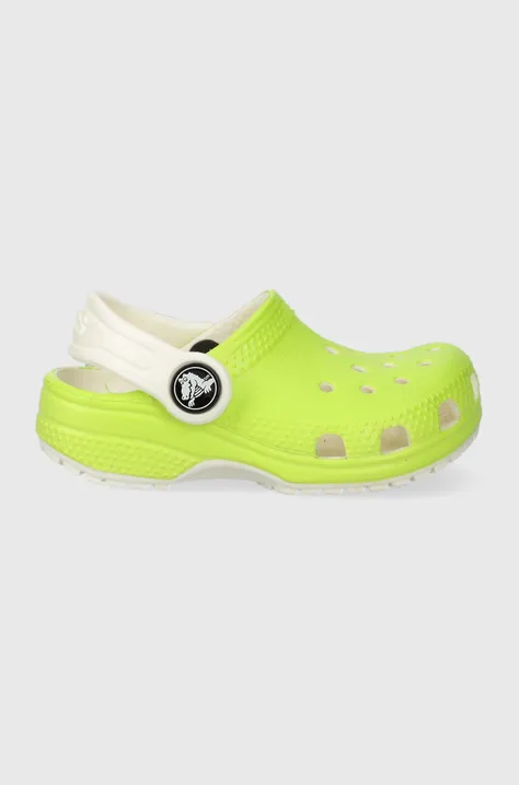Detské šľapky Crocs GLOW IN THE DARK zelená farba