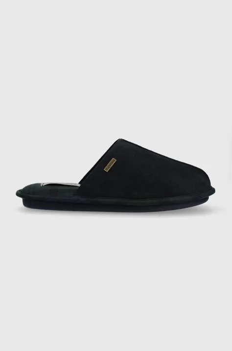 Semišové papuče Barbour Foley tmavomodrá farba, MSL0013NY52