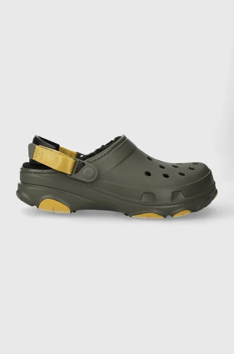 Pantofle Crocs Alle Terrain Lined Clog pánské, zelená barva, 207936