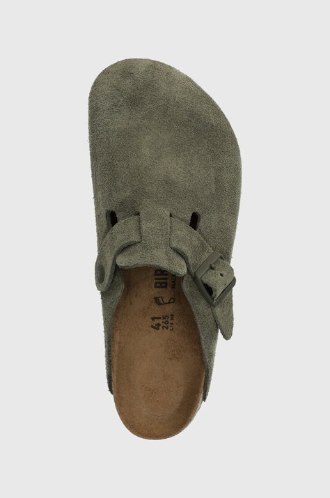 Замшеві шльопанці Birkenstock — AW23-KLM03W, зелений — фото 4