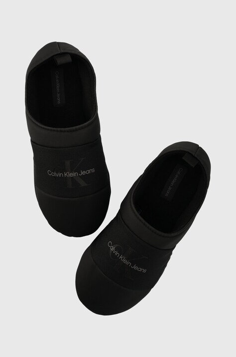 Calvin Klein Jeans papuci de casa HOME SLIPPER MONO culoarea negru, YM0YM00840