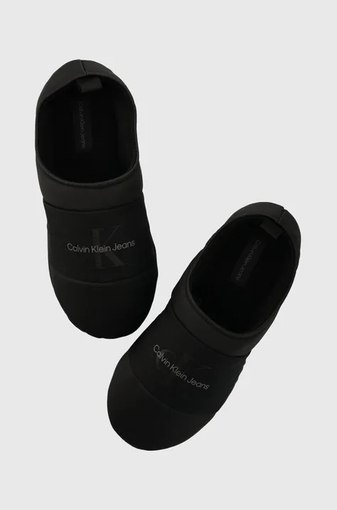 Calvin Klein Jeans papuci de casa HOME SLIPPER MONO culoarea negru, YM0YM00840