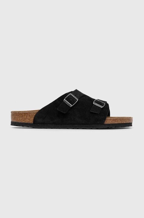 Παντόφλες σουέτ Birkenstock χρώμα μαύρο 1025045