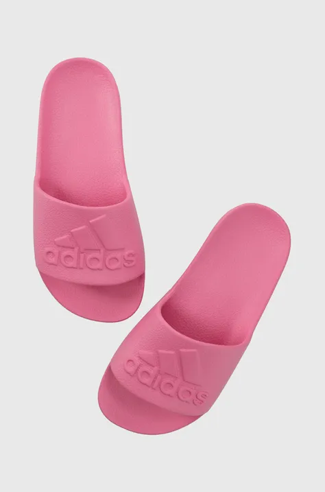 Šľapky adidas ružová farba