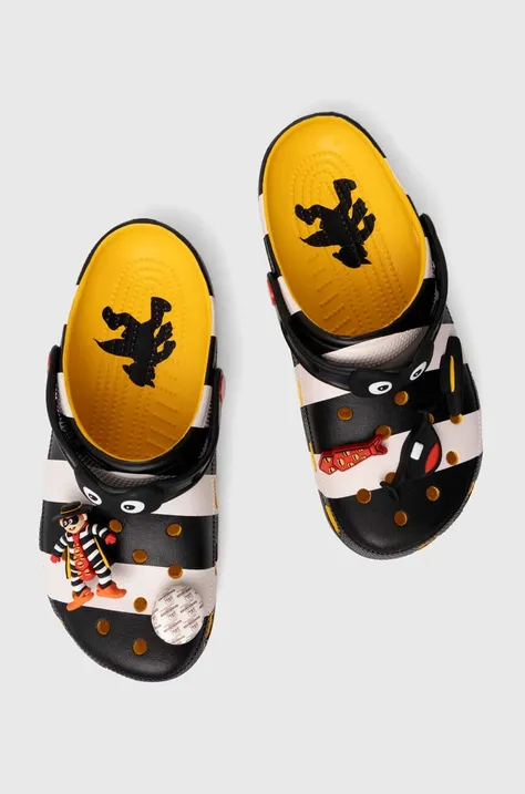 Crocs papuci Crocs x McDonald’s Hamburglar Clog culoarea negru, 209393.BLW